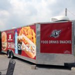 This custom trailer graphic can be seen from those who drive by